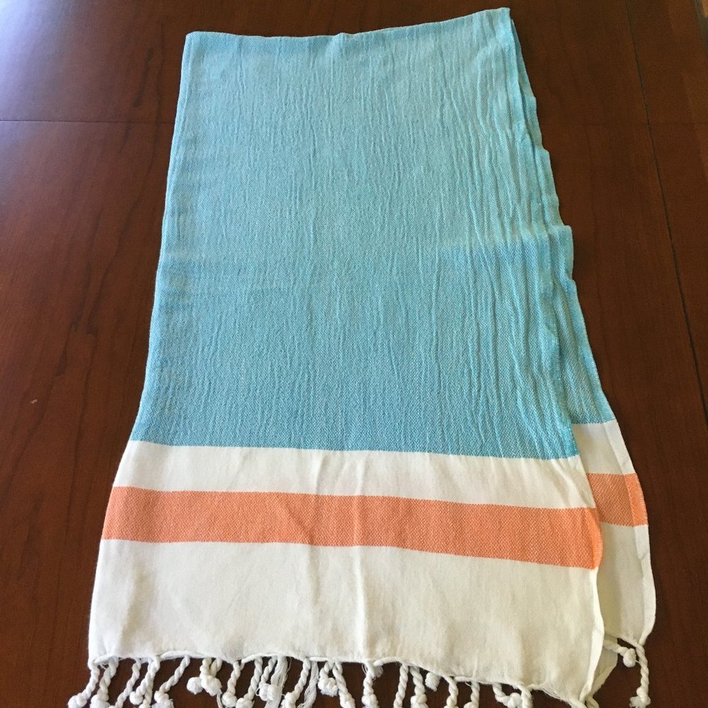 Blue 100% Cotton Scarf